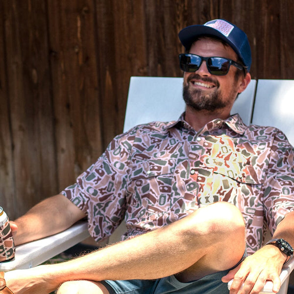 Beer Camo | Performance Pearl Snap Shirt