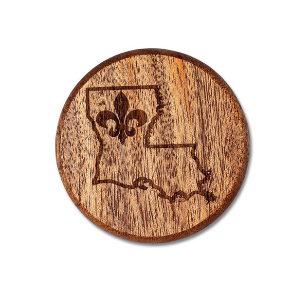 Louisiana State of Mind Boaster - Wooden Bottle Opener and Coaster