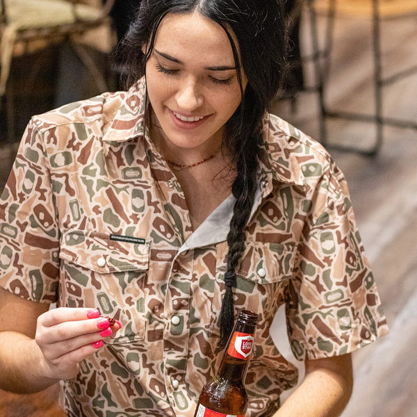 Beer Camo | Performance Pearl Snap Shirt