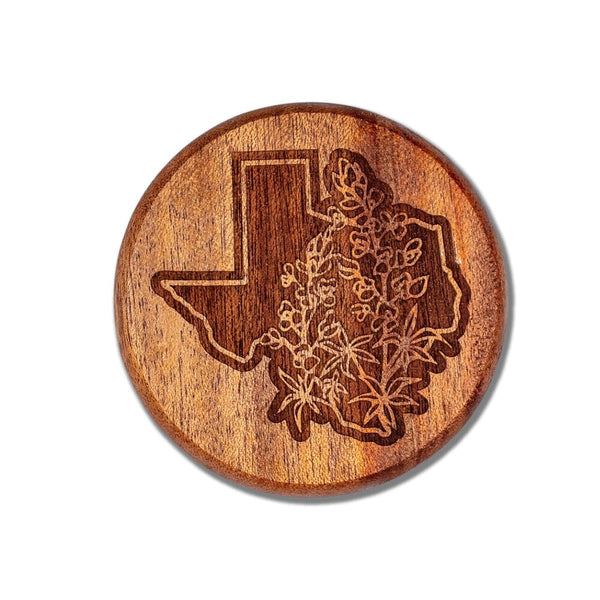 Texas Blue Bonnets Boaster - Wooden Bottle Opener and Coaster