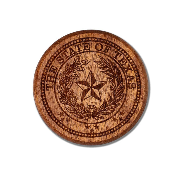 Texas State Seal Boaster - Wooden Bottle Opener and Coaster
