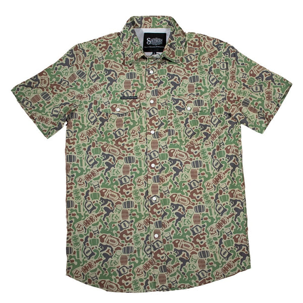 Whiskey Camo Pearl Snap Shirt