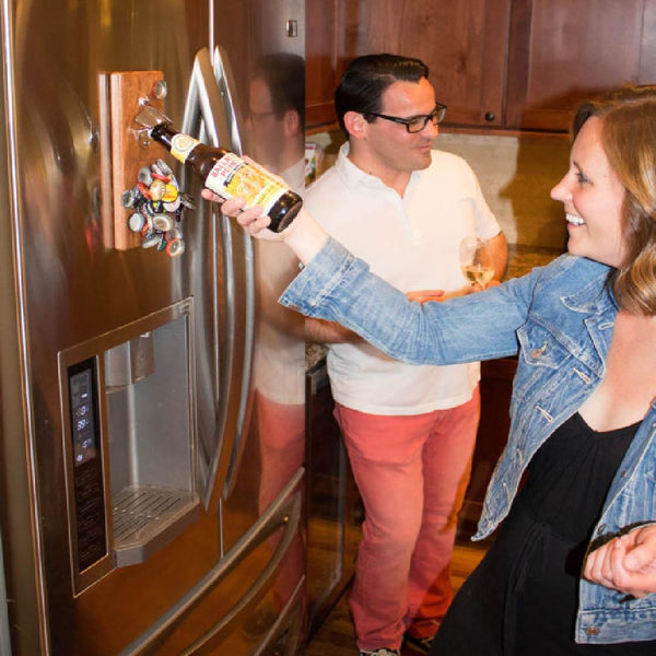 Cap n Catch Magnetic Bottle Opener - Custom Design - Mahogany