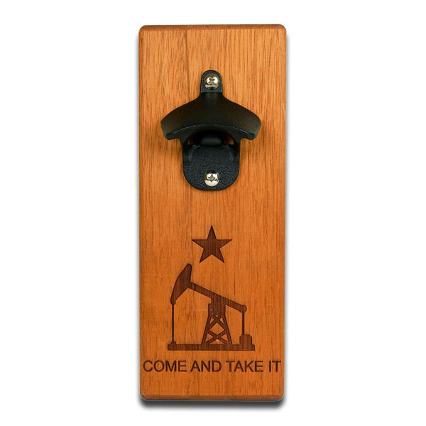 Magnetic Bottle Opener - Wall Mount - Mahogany