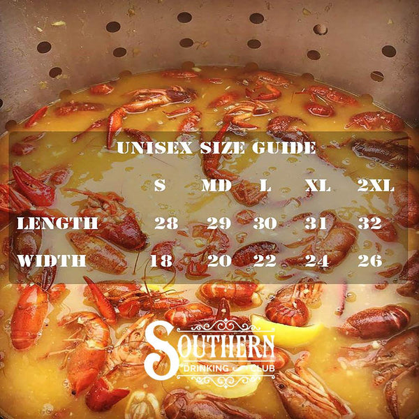 Crawfish Shirt Sizes