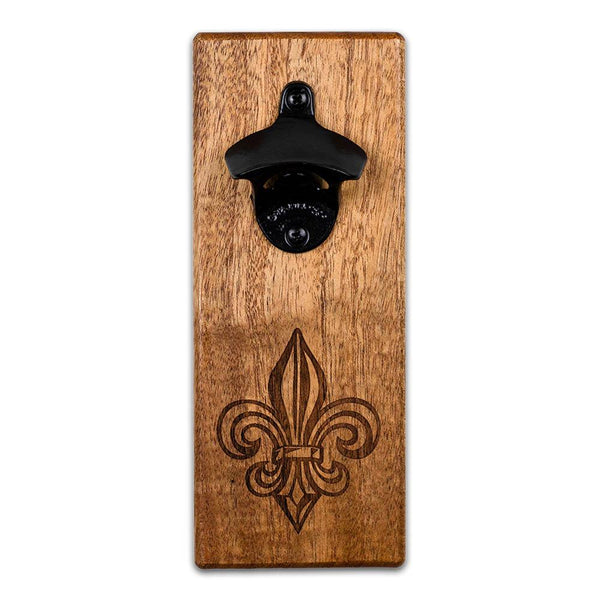 Magnetic Bottle Opener - Wall Mount - Mahogany