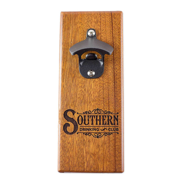 Cap n Catch Magnetic Bottle Opener - Custom Design - Mahogany