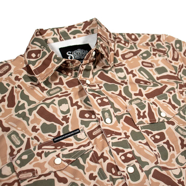 Beer Camo Performance Pearl Snap Shirt