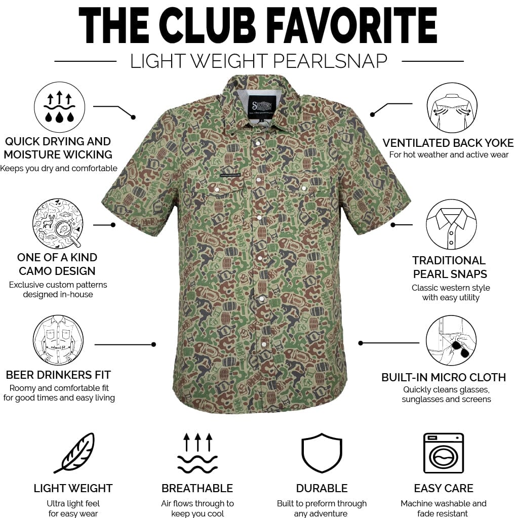 Whiskey Camo | Performance Pearl Snap Shirt