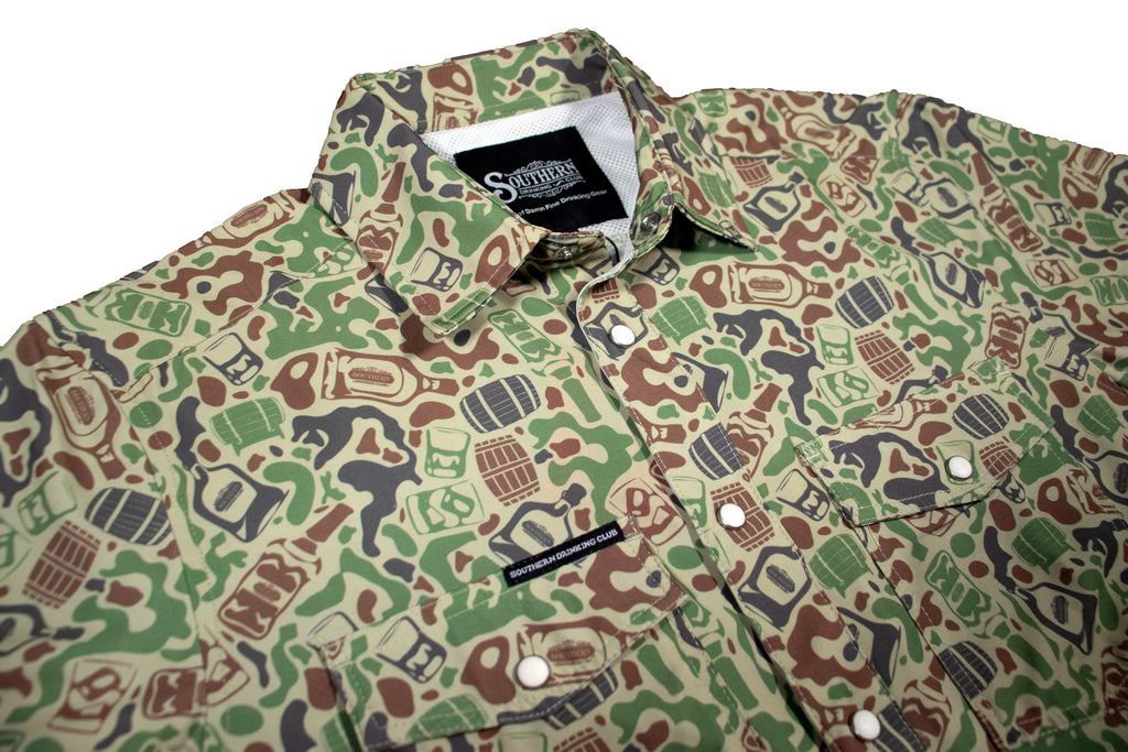 Whiskey Camo Performance Pearl Snap Shirt – Southern Drinking Club