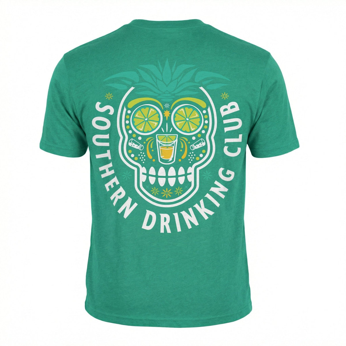 equila Sugar Skull Graphic Shirt - Southern Drinking Club Agave Edition