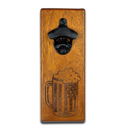 American Brew Magnetic Bottle Opener Made of Mahogany