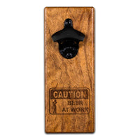 Magnetic Bottle Opener - Wall Mount - Mahogany