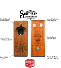 Wall mount magnetic bottle opener