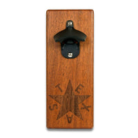 Magnetic Bottle Opener - Wall Mount - Mahogany