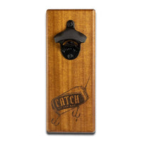 Magnetic Bottle Opener - Wall Mount - Mahogany
