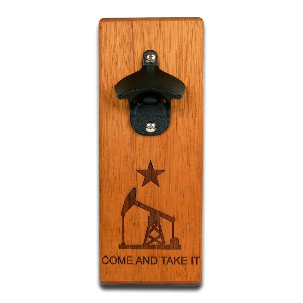Magnetic Bottle Opener - Wall Mount - Mahogany