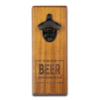 Magnetic Bottle Opener - Wall Mount - Mahogany