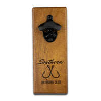 Magnetic Bottle Opener - Wall Mount - Mahogany
