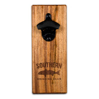Magnetic Bottle Opener - Wall Mount - Mahogany