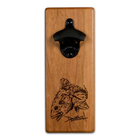 Magnetic Wall Mount Bottle Opener - Don't Tread on Me - Mahogany