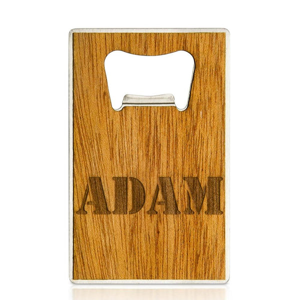Wooden Bottle Opener - Credit Card Size - Customizable