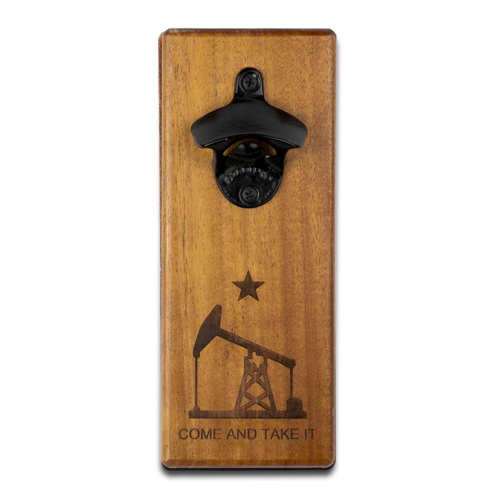 Magnetic Bottle Opener - Wall Mount - Mahogany