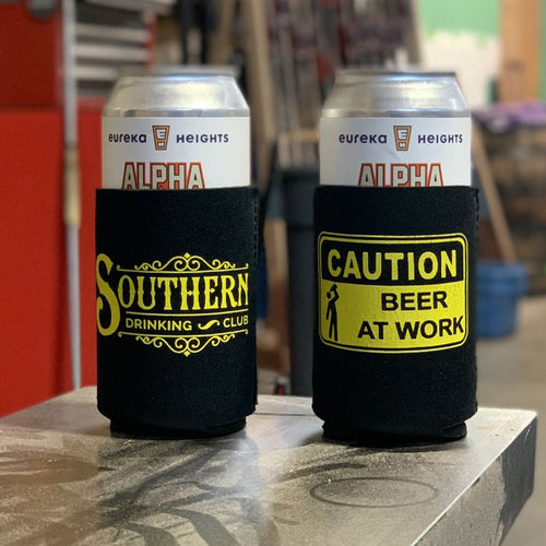 Caution Beer at Work Koozie